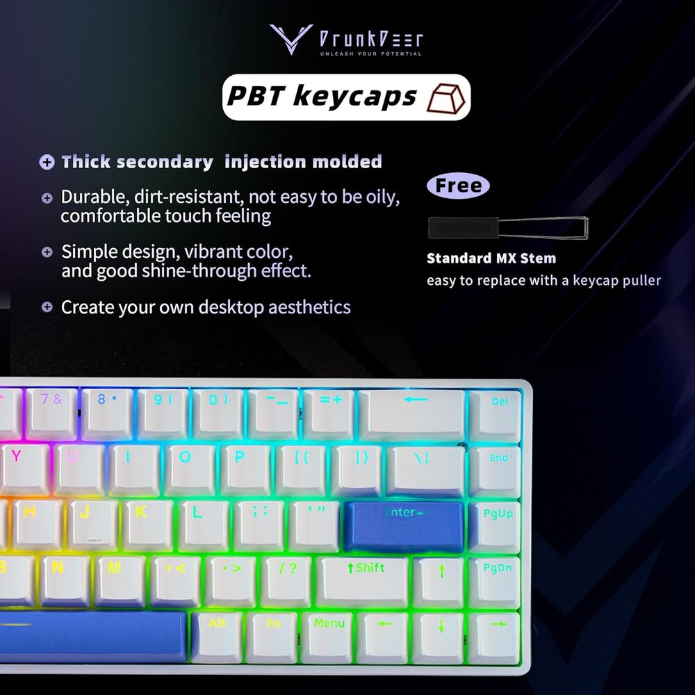 DrunkDeer G65 Rapid Trigger Mechanical Keyboard Magnetic Switch Gaming PBT - Picture 3 of 7